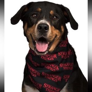 STRANGER THINGS Dog Bandana Black Size Large/XL NWT Black Holiday Gift Pet Puppy